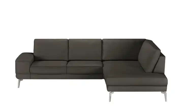 meinSofa Ecksofa aus Leder Dana Schokoladenbraun rechts ohne