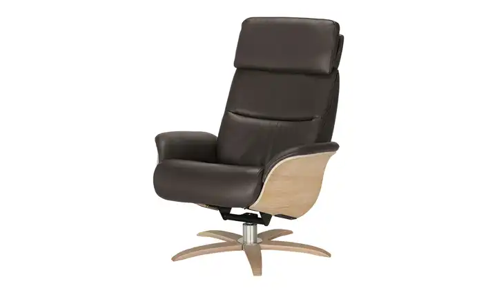 Nils Olsen Relaxsessel Leder mit Relaxfunktion Balance Dunkelbraun