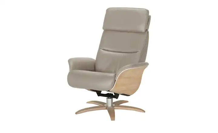 Nils Olsen Relaxsessel Leder mit Relaxfunktion Balance Hellgrau
