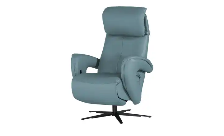 Hukla Relaxsessel aus Leder Pierre Rauchblau