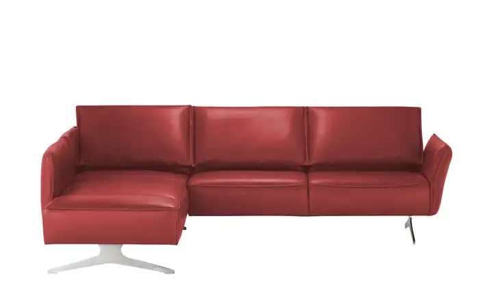 KOINOR Ecksofa Leder Vineto Rot links