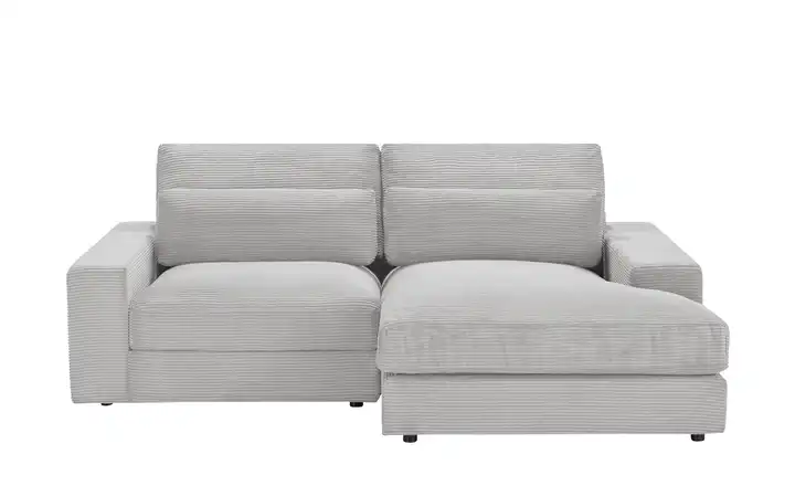 Ecksofa Branna rechts Hellgrau Cordstoff