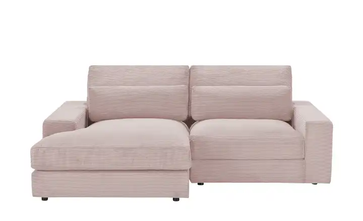 Ecksofa Branna links Rosé Cordstoff