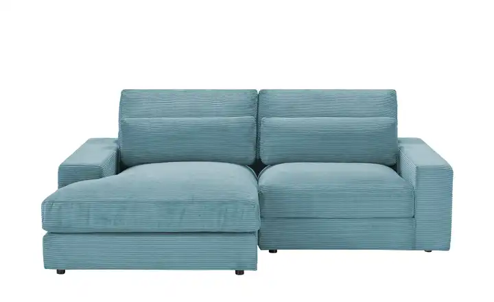 Ecksofa Branna links Petrol Cordstoff