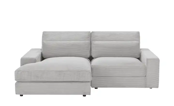 Ecksofa Branna links Hellgrau Cordstoff
