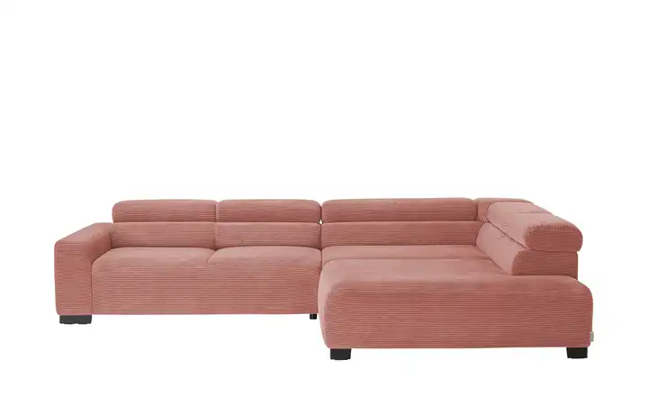 Jette Home Ecksofa aus Cord Jette Flirt rechts Erweiterte Funktion Pfirsich