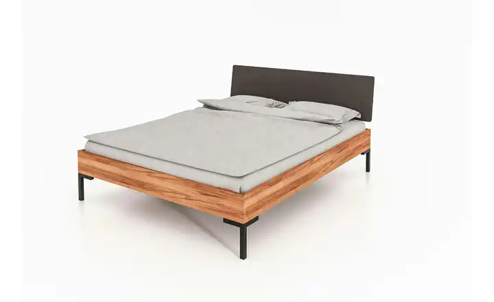 Massivholzbett mit gepolstertem Kopfteil Clara Kernbuche 180 cm 190 cm