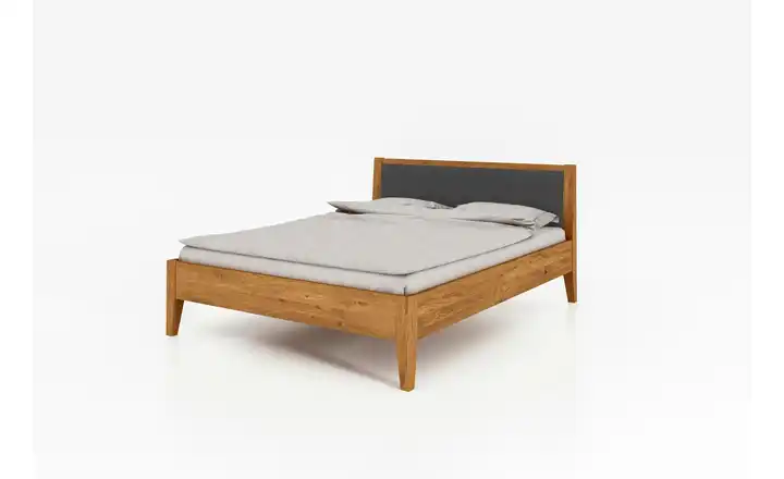 Massivholzbett mit gepolstertem Kopfteil Erik Wildeiche 180 cm 190 cm
