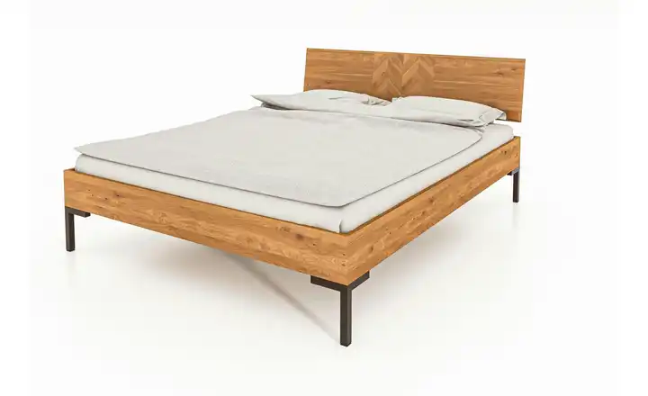 Massivholzbett mit Holzkopfteil Clara Wildeiche 160 cm 190 cm