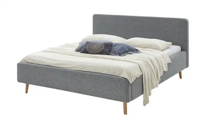 Polsterbettgestell Mattis Türkis Webstoff grob 160 cm ohne Bettkasten