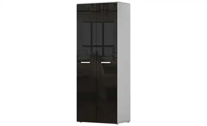 Drehtürenschrank Franco Weiß, Schwarz