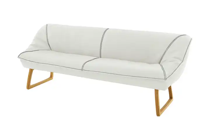 KOINOR Polsterbank  Leder Alino Weiß 208 cm