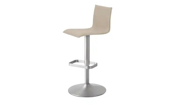 Barhocker MyTina Mikrofaser Beige verchromt, matt