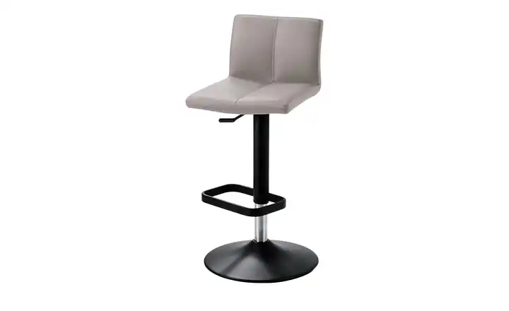 Barhocker  Leder MyTina Taupe schwarz matt