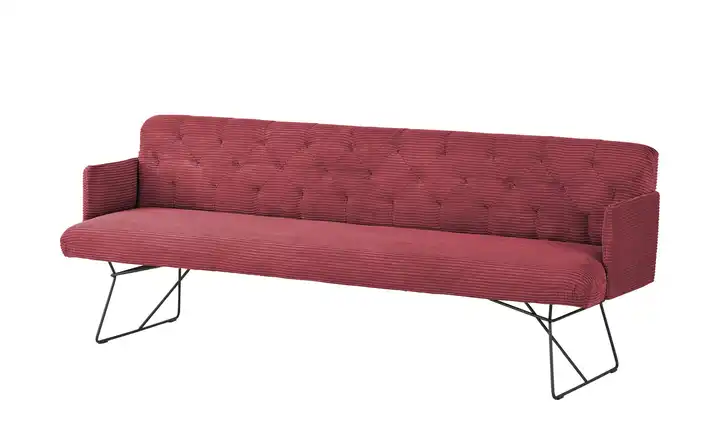 Jette Home Polsterbank Salo Rubinrot Cordstoff 246 cm
