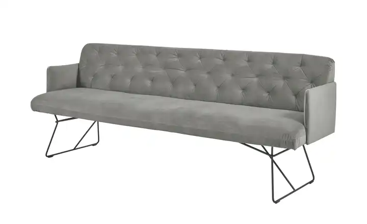 Jette Home Polsterbank Salo Steingrau Velours 246 cm