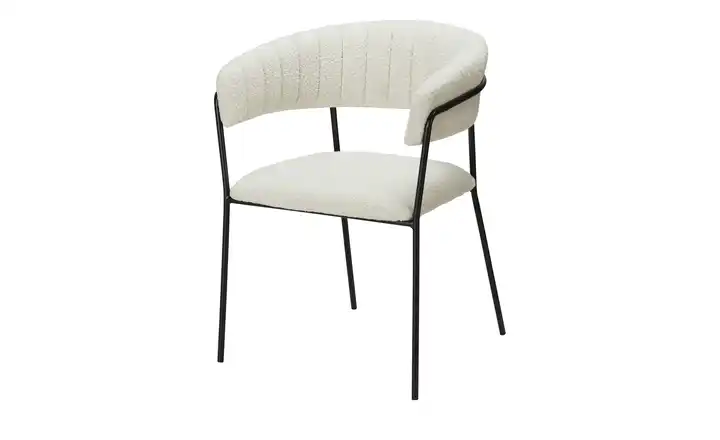 Bouclé-Polsterstuhl Arjen Offwhite