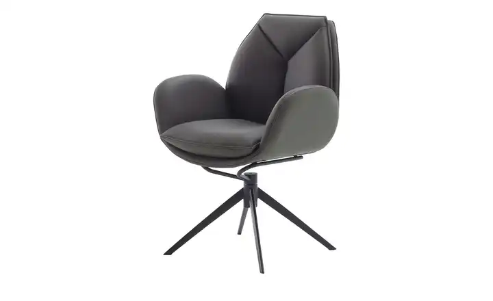 Esszimmerstuhl drehbar Eno Cappuccino Leder Schwarz Armlehne, Drehfunktion