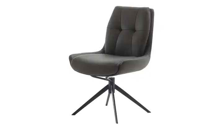 Esszimmerstuhl drehbar Eno Cappuccino Leder Schwarz Drehfunktion