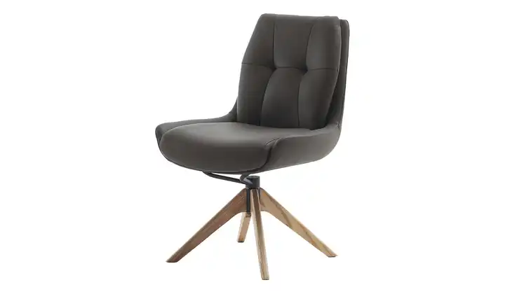 Esszimmerstuhl drehbar Eno Cappuccino Leder Eiche Drehfunktion