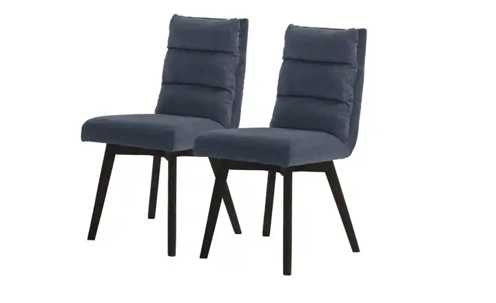 Woodford Esszimmerstuhl im 2er Set Kalama Mitternachtsblau Schwarz