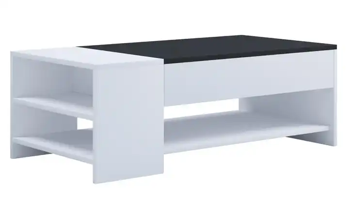 Couchtisch Tindus Schwarz, Weiß