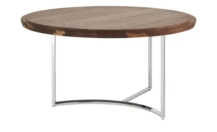 Couchtisch Hesel Nussbaum verchromt Höhe ca. 42 cm