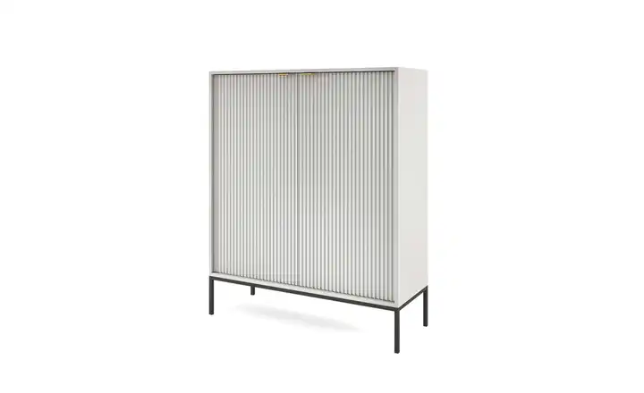 Highboard Nova Grau, Schwarz, Goldfarben