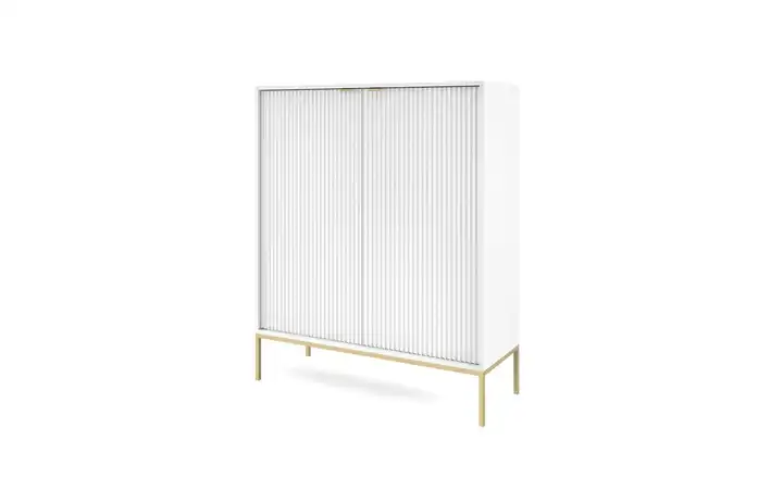 Highboard Nova Weiß, Goldfarben