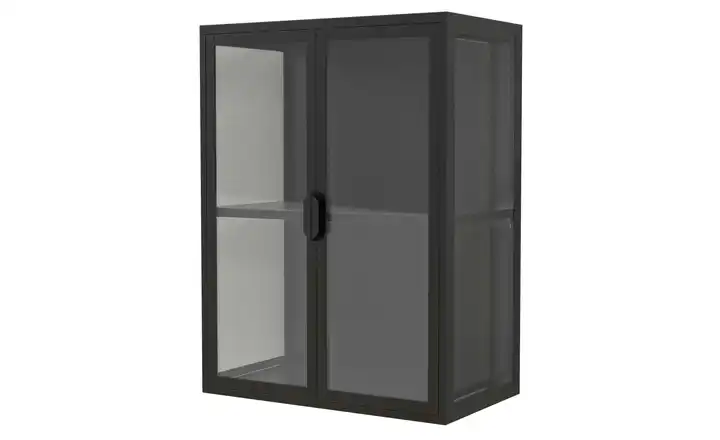 Hängevitrine Flokas 80 cm Schwarz Schwarz