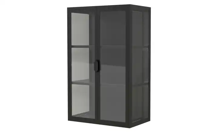 Hängevitrine Flokas 95 cm Schwarz Schwarz