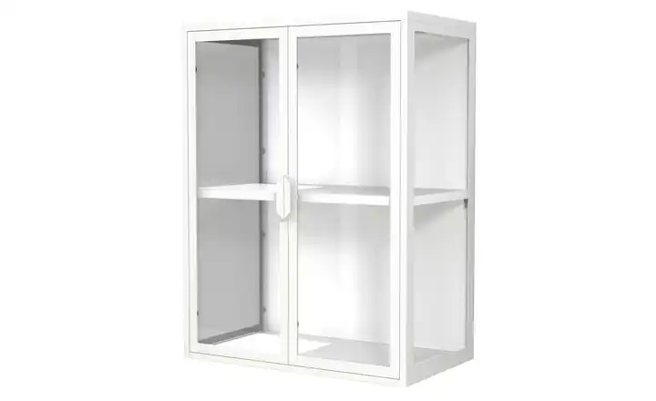 Hängevitrine Flokas 80 cm Weiß Weiß