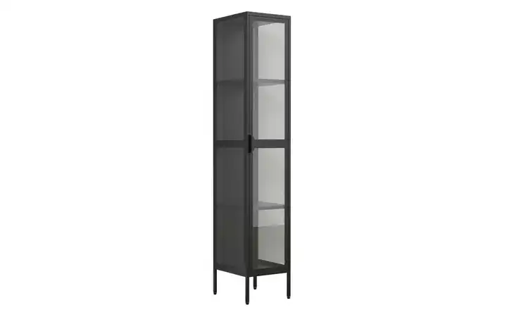 Standvitrine Floka 160 cm 30 cm Schwarz 1 Stück