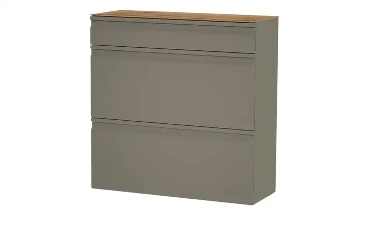 Wohnwert Hängeschuhschrank Leo Grau, matt, Eiche (Nachbildung) Mit Schuhkörben
