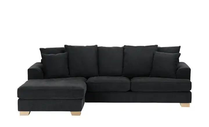 SOHO Ecksofa Franka Schwarz links Webstoff