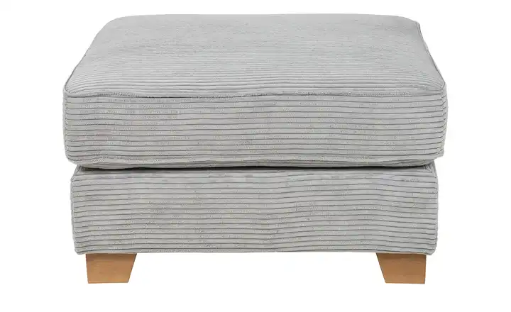 SOHO Hocker Franka Hellgrau Cordstoff, Flachgewebe