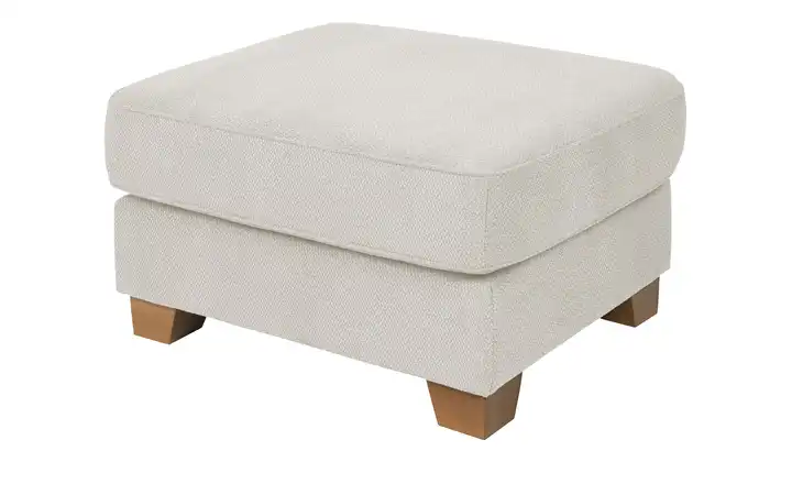 SOHO Hocker Franka Wollweiß Webstoff grob