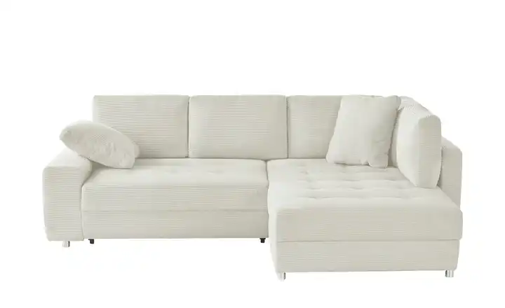 bobb Ecksofa Arissa de Luxe Elfenbein rechts Cordstoff