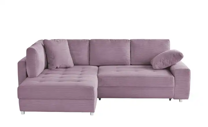 bobb Ecksofa Arissa de Luxe Lila/Violett links Cordstoff
