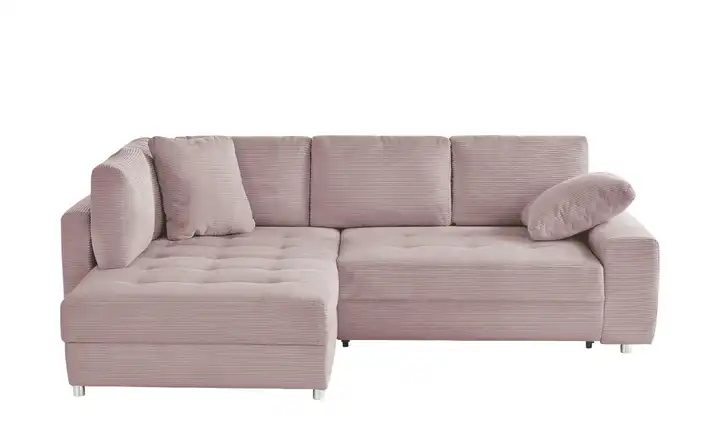 bobb Ecksofa Arissa de Luxe Rosa links Cordstoff