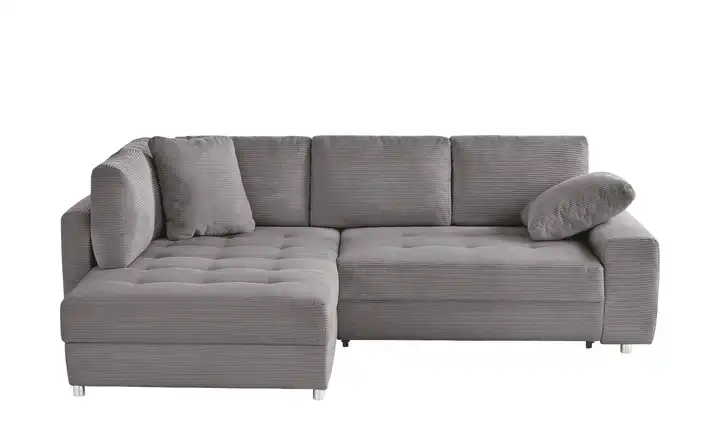 bobb Ecksofa Arissa de Luxe Grau links Cordstoff