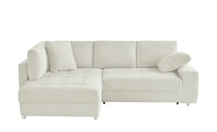 bobb Ecksofa Arissa de Luxe Elfenbein links Cordstoff