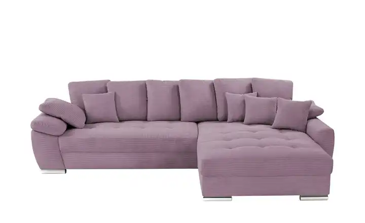bobb Ecksofa Farina Lila/Violett rechts Cordstoff