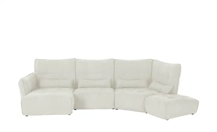 Wohnlandschaft Jeaneva Hellgrau links Cordstoff