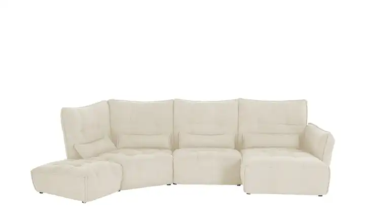 Wohnlandschaft Jeaneva Creme rechts Cordstoff