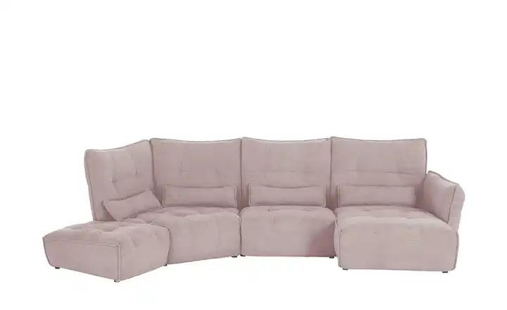 Wohnlandschaft Jeaneva Rosa rechts Cordstoff
