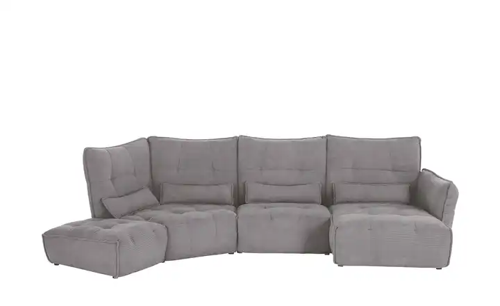 Wohnlandschaft Jeaneva Dunkelgrau rechts Cordstoff