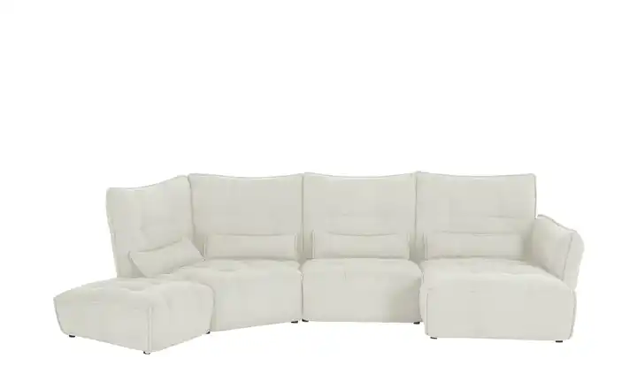 Wohnlandschaft Jeaneva Hellgrau rechts Cordstoff