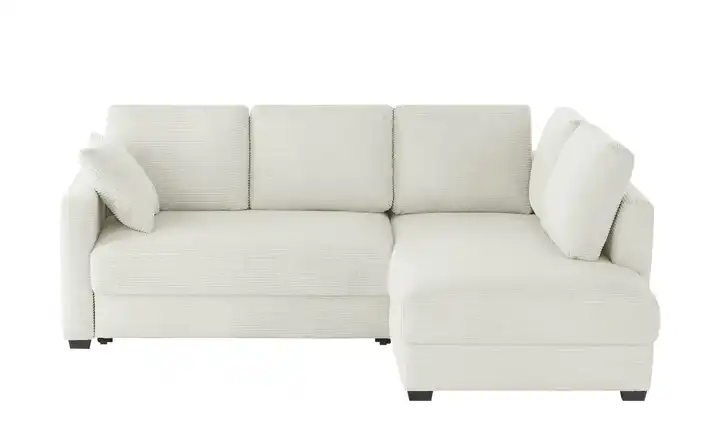 bobb Ecksofa mit Boxspringpolsterung Lisa de Luxe rechts Hellgrau Cordstoff