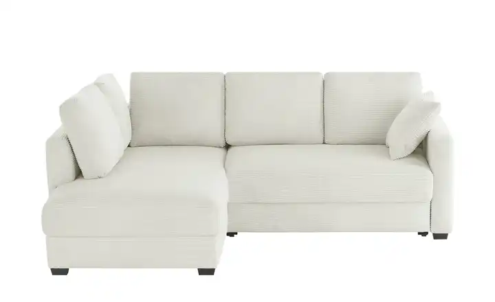 bobb Ecksofa mit Boxspringpolsterung Lisa de Luxe links Hellgrau Cordstoff